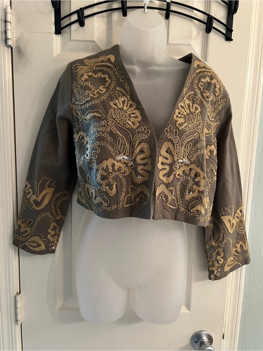 Soft surroundings nwt embellished crop jacket XS